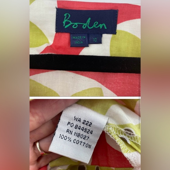 Boden Boho Floral Swim Coverup Tunic Size 8 - Picture 2 of 4